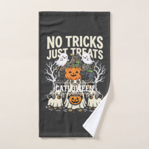 Cute Dog Halloween No Tricks Just Treats_1 Hand Towel