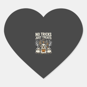 Cute Dog Halloween No Tricks Just Treats_1 Heart Sticker