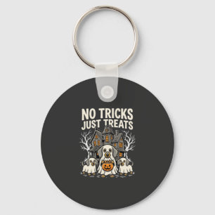 Cute Dog Halloween No Tricks Just Treats_1 Key Ring