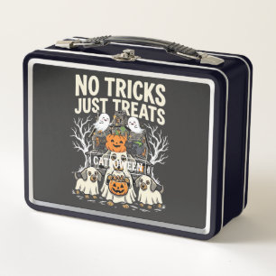 Cute Dog Halloween No Tricks Just Treats_1 Metal Lunch Box