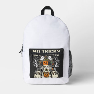 Cute Dog Halloween No Tricks Just Treats_1 Printed Backpack
