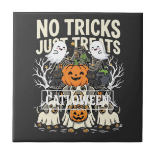 Cute Dog Halloween No Tricks Just Treats_1 Tile