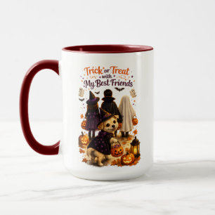 Cute Dog Halloween Watercolor Illustration Mug