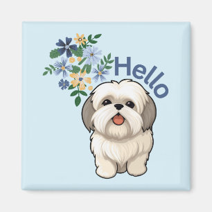 Cute Dog Hello Magnet