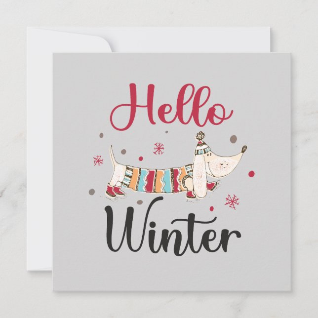 Cute Dog Hello Winter  (Front)