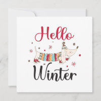 Cute Dog Hello Winter 