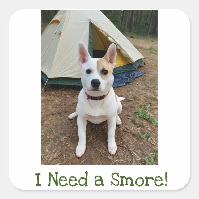 Cute Dog I Need a Smore Sticker (Front)