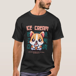 Cute Dog Icecream Summer Dessert Funny Ice Cream L T-Shirt