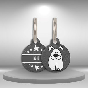 Cute Dog Illustration Fun and Simple Pet Accessory Tag