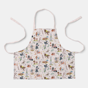 Cute Dog Illustration Pattern  Apron