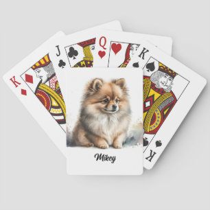 Cute Dog Illustration - Pomeranian Playing Cards