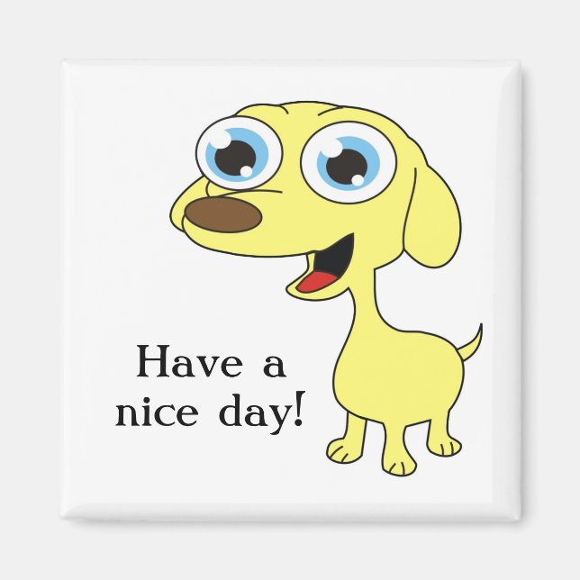 Cute Dog  Illustration Positive Words Magnet (Front)