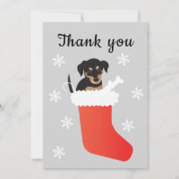Cute Dog In A Stocking Snowflakes