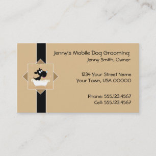 Cute Dog in Bathtub Pet Dog Groomer   Business Card