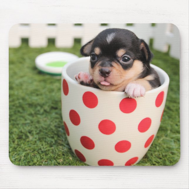 Cute Dog in mug for Kids Mouse Pad (Front)