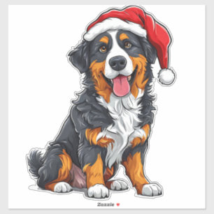 Cute Dog in Santa Hat Spreading Christmas