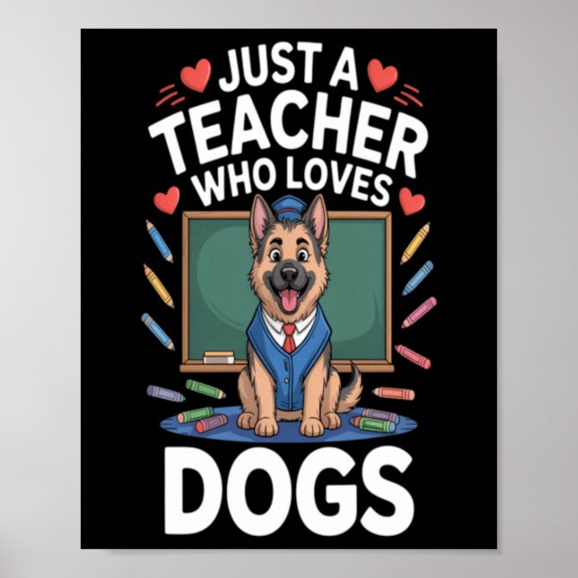 Cute Dog In School Poster (Front)