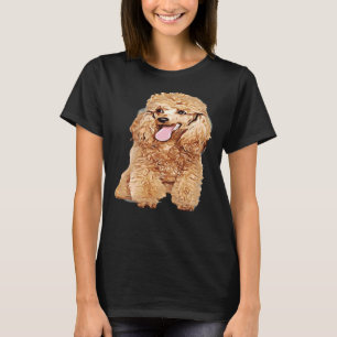 Cute Dog In Wig Funny Blonde Poodle T-Shirt