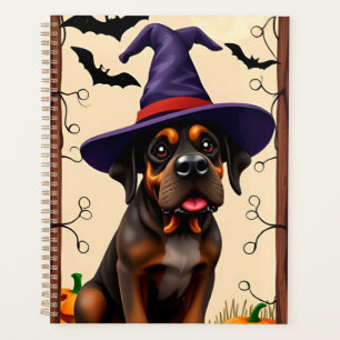 Cute Dog in Witch Hat Planner