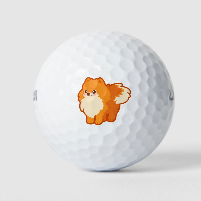 Cute Dog Kawaii Pomeranian Golf Balls (Front)