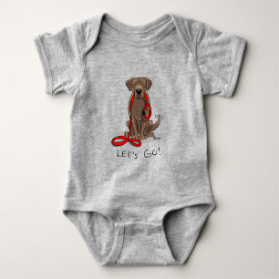 Cute Dog - Let's Go! Chocolate Labrador Retriever Baby Bodysuit