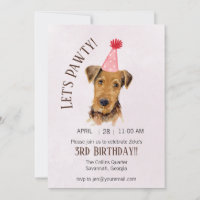 Cute Dog Lets Pawty Birthday Party Invitation