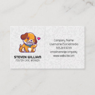 Cute Dog Logo Animal Care Services Business Card