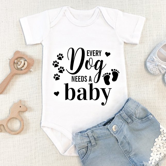 Cute Dog Lover Pet Pregnancy Reveal Announcement  Baby Bodysuit (Creator Uploaded)