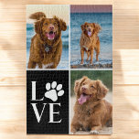 Cute Dog Lover Photo Collage Custom Love Pet Jigsaw Puzzle<br><div class="desc">Turn your favourite furry moments into a fun and meaningful keepsake with this Cute Dog Lover Custom LOVE Photo Collage Jigsaw Puzzle. Featuring your pet’s most adorable photos creatively arranged in the shape of the word “LOVE, ” this personalised puzzle is a perfect way to celebrate your bond. Whether you're...</div>