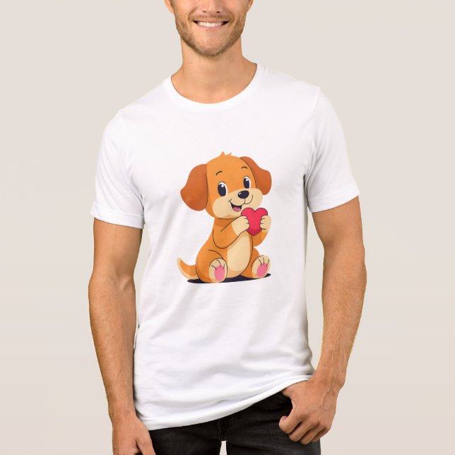 Cute Dog Lover T-Shirt – Cartoon Dog Tee (Front)