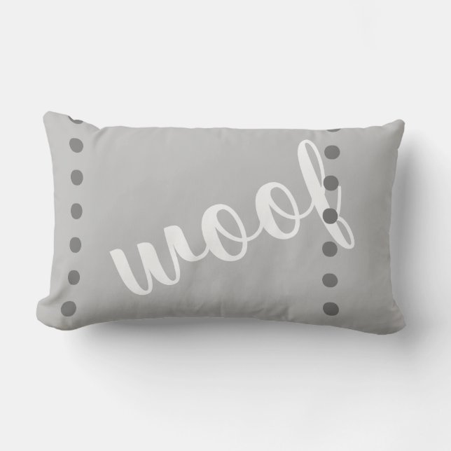 cute dog lovers quote pillow grey and white (Front)