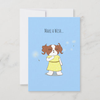 Cute Dog Make a Wish Card