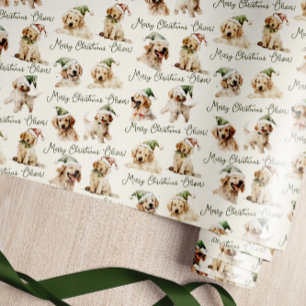 Cute Dog Merry Christmas Wrapping Paper 