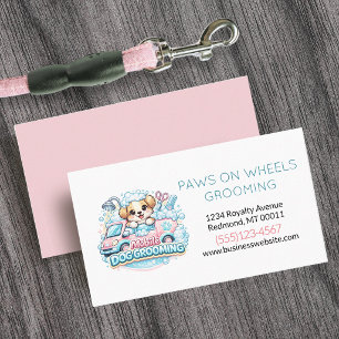 Cute Dog Mobile Pet Grooming Service  Business Card
