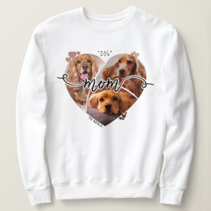 Cute Dog Mom Custom Heart-Shaped Photo Collage Sweatshirt