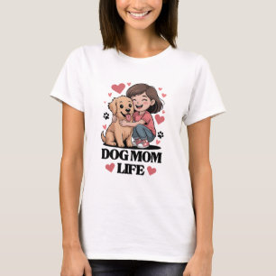 Cute Dog Mom Life Design Adorable Golden Retriever T-Shirt