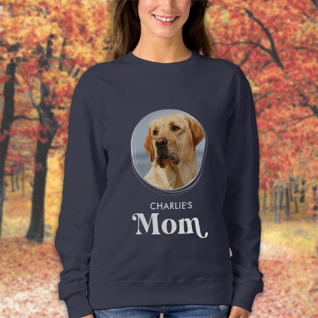 Cute Dog MOM Personalised Retro Pet Photo Sweatshirt (Creator Uploaded)