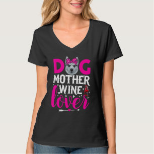 Cute Dog Mother Siberian Husky Dog Mother's Day T-Shirt