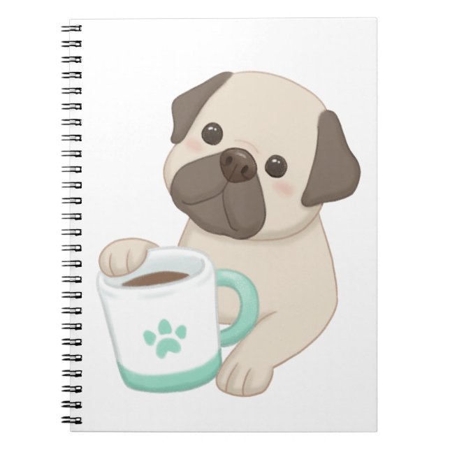 Cute Dog & Mug Illustration  Notebook (Front)