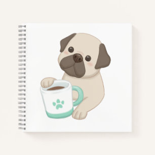 Cute Dog & Mug Illustration Notebook