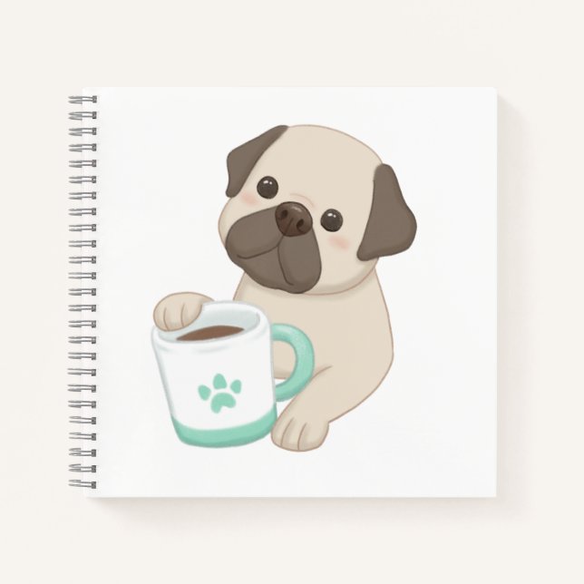 Cute Dog & Mug Illustration  Notebook (Front)