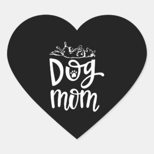 Cute dog mum best dog heart sticker