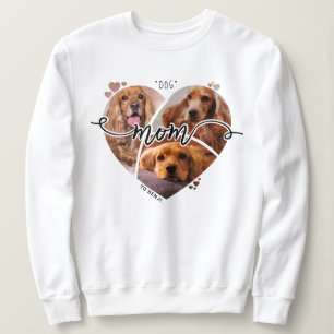 Cute Dog Mum Custom Heart-Shaped Photo Collage Sweatshirt