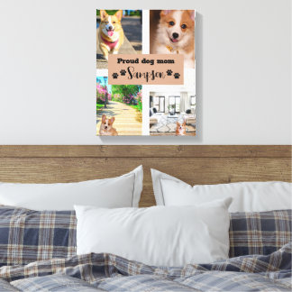 Cute Dog Mum Custom Photo Canvas Print