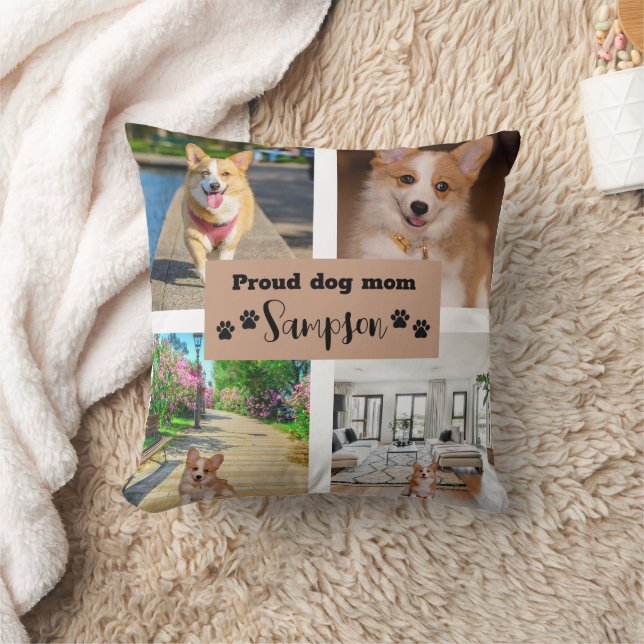 Cute Dog Mum Custom Photo Cushion (Blanket)