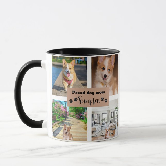 Cute Dog Mum Custom Photo  Mug (Left)