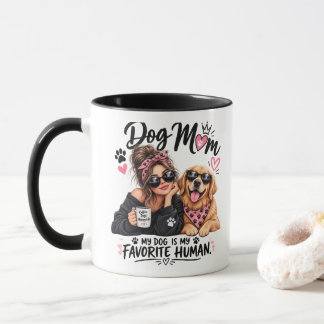 Cute Dog Mum Golden Retriever Coffee Lover Mug