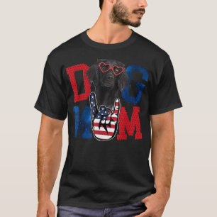 Cute Dog Mum Hearts Happy Mother's Day USA America T-Shirt