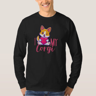 Cute Dog Mum I Love My Corgi Pet Puppy Dog Womens T-Shirt