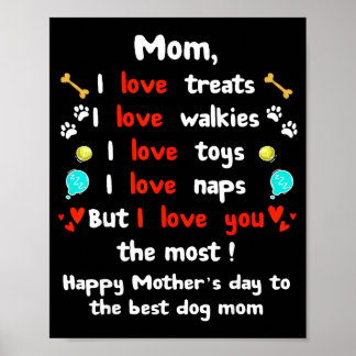 Cute dog mum mothers day, happy mothers day fromCu Poster